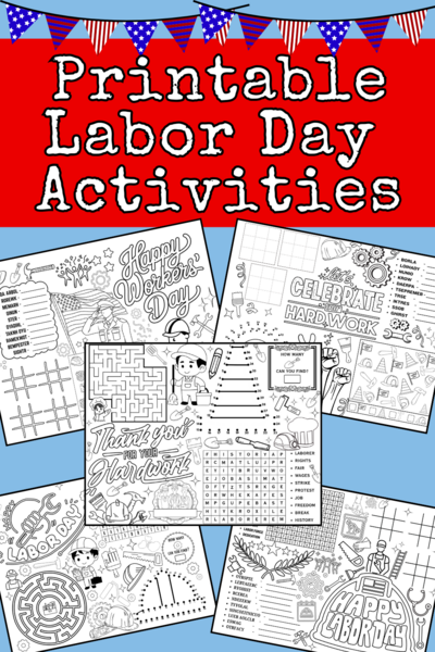 5 Printable Labor Day Activities Pages