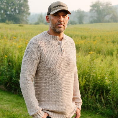 Ambrose Quarter Button Crochet Men's Sweater