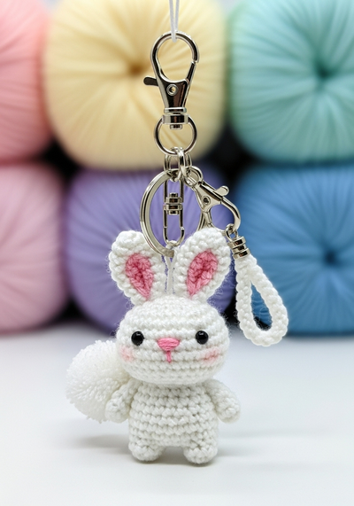 Baby Bunny Keychain Amigurumi
