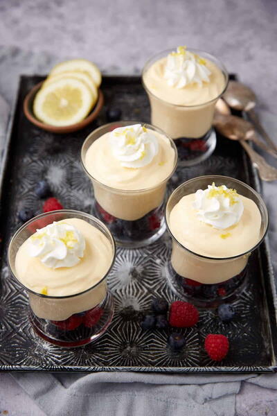 Creamy Lemon Mousse With Lemon Curd