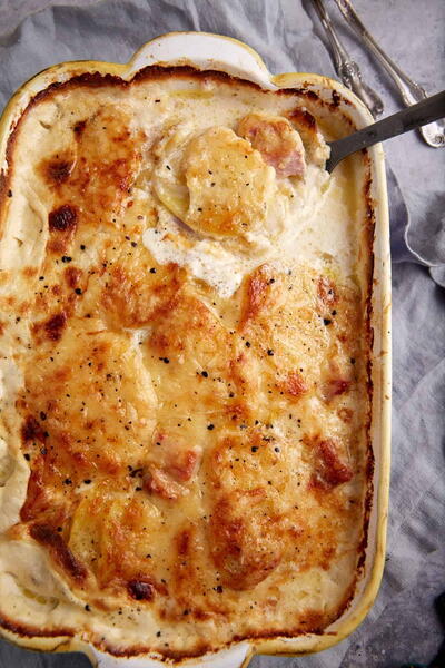 Scalloped Potatoes And Ham With Gruyere