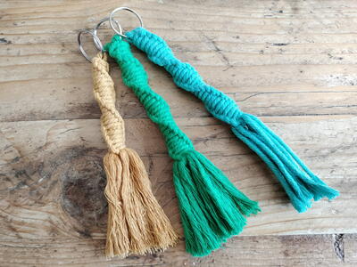 Macrame Spiral Keyring