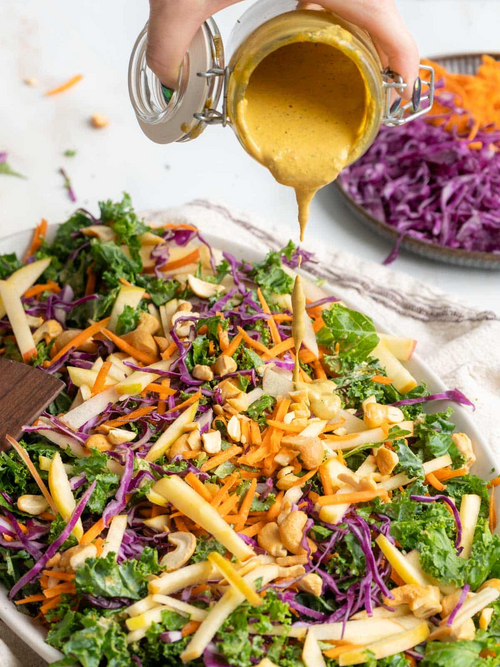 Kale Apple Slaw With Cashew Dressing