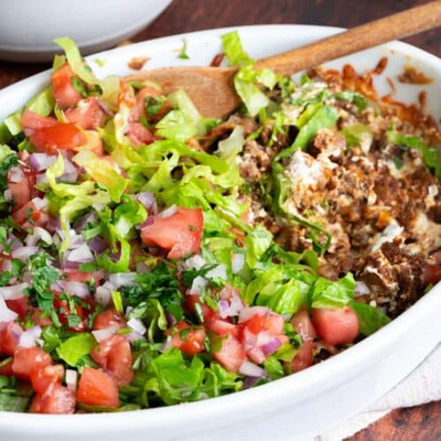 Layered Taco Dip With Ground Beef