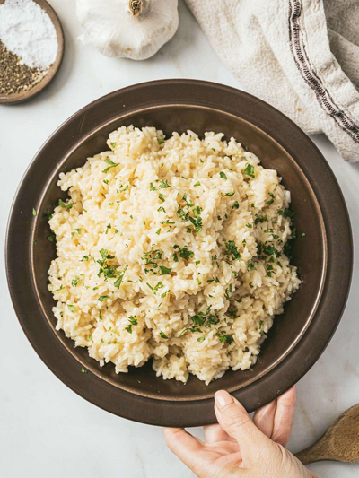 Creamy Garlic Parmesan Rice