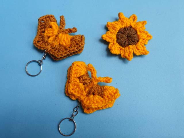 Crochet Flower Butterfly Keychains