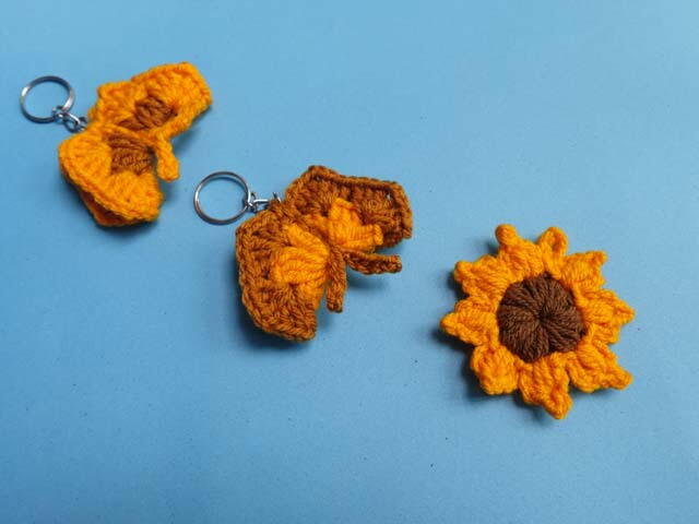 Crochet Flower Butterfly Keychains