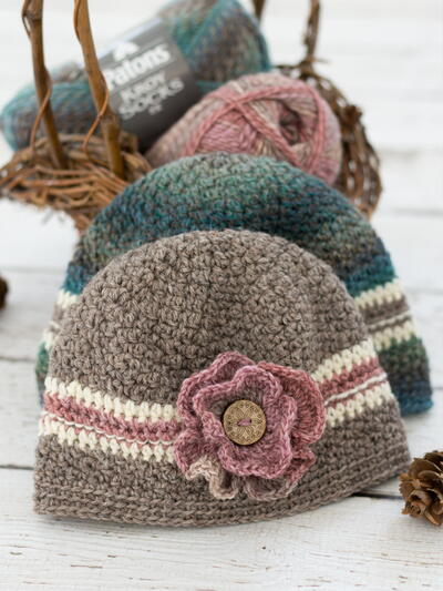 Button Flower Beanie