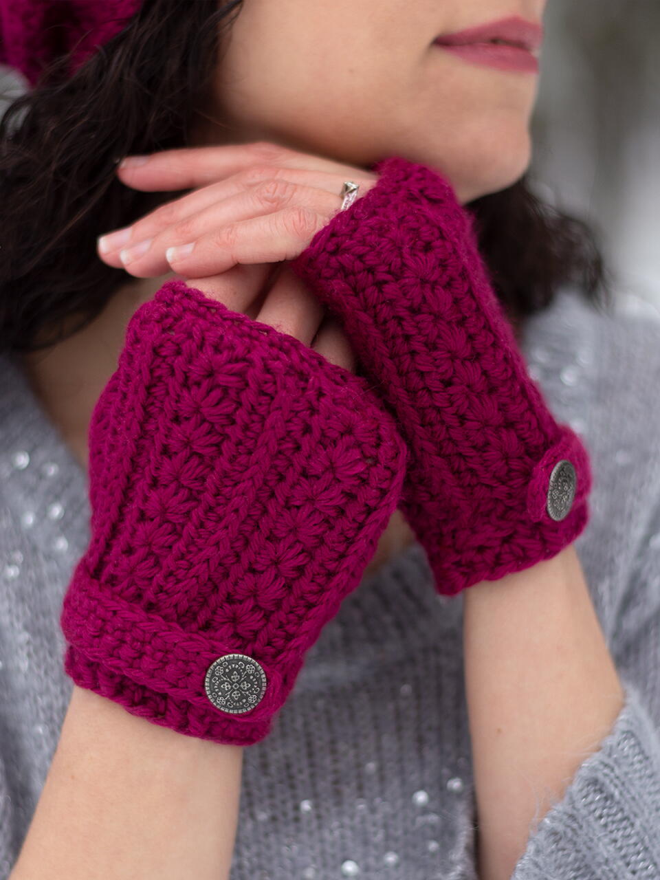 Translucent Mittens Heartstring Heartstrings Fingerless Gloves | AllFreeCrochet.com