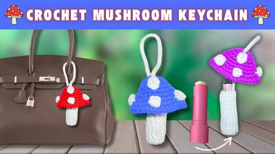 Crochet Mushroom Keychain