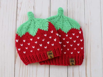 Strawberry Hat Free Knitting Pattern