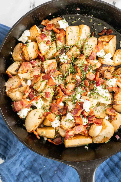 Roasted Turnips With Bacon And Goat Cheese