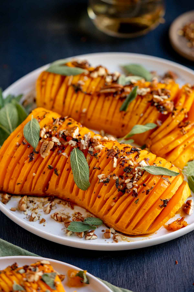 Sweet And Spicy Hasselback Butternut Squash