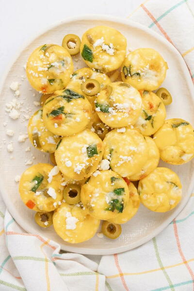 Mediterranean Egg Bites In Muffin Tins