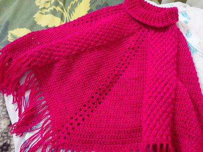 Woolen Turtleneck Poncho Free Pattern