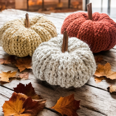Rustic Scented Crochet Pumpkin