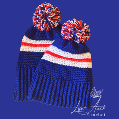 Team Supporters Crochet Beanie Hat Pattern 