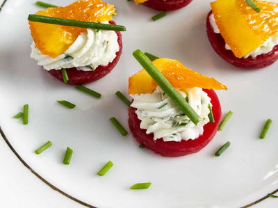 Easy Beet And Goat Cheese Appetizer Bites