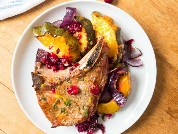 Sheet Pan Pork Chops With Acorn Squash