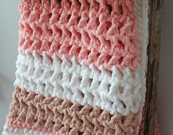 Herringbone Stripe Baby Blanket