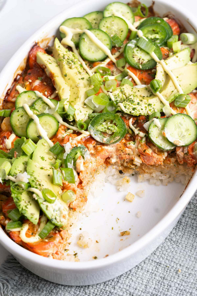Salmon Sushi Bake
