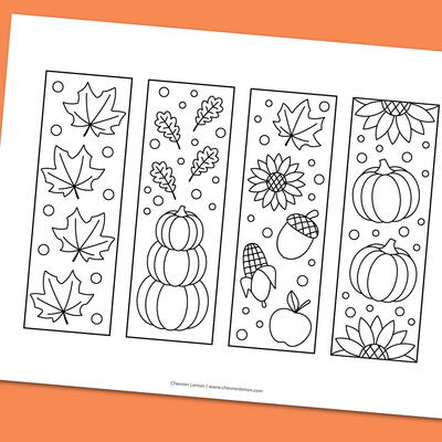 Printable Fall Coloring Bookmarks