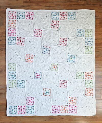 Scattered Pixels Block Stitch Crochet Blanket