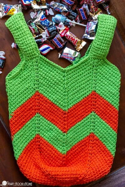 Tunisian Trick Or Treat Bag