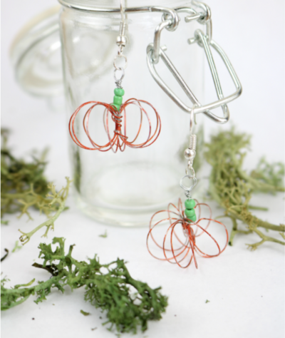 DIY Wire Pumpkin Earrings