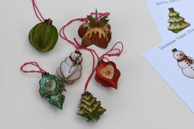 Printable Retro 3d Christmas Ornaments