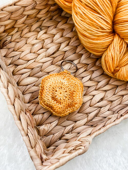 Mini Hexie Crochet Keyring