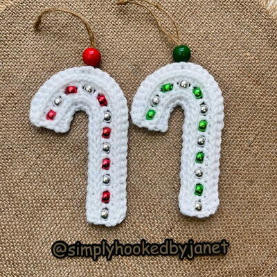 Beaded Candy Cane Ornament