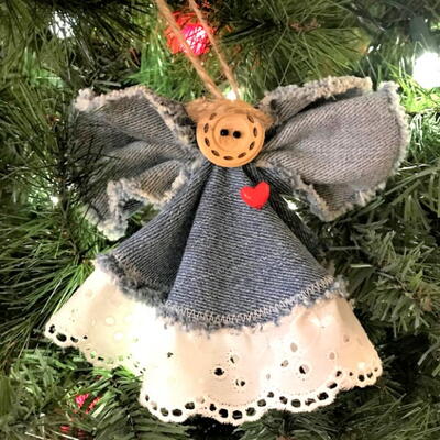 Old Jeans Diy Angel Ornament