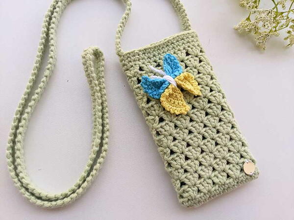 Crochet Smartphone Shoulder Bag 