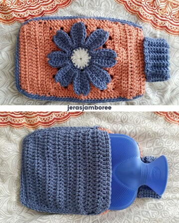 Cosmos Hot Water Bottle Crochet Pattern