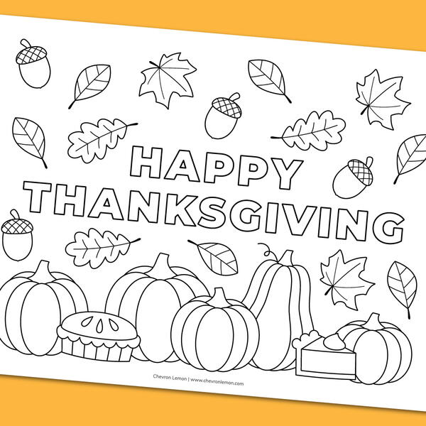 Printable Happy Thanksgiving Coloring Page