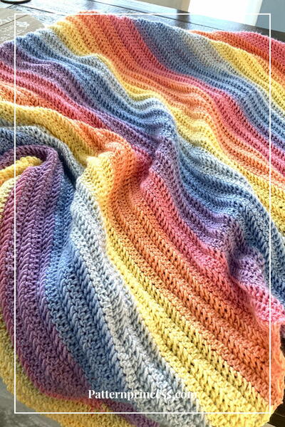 Easy Pastel Crochet Throw Blanket Pattern In 6 Sizes