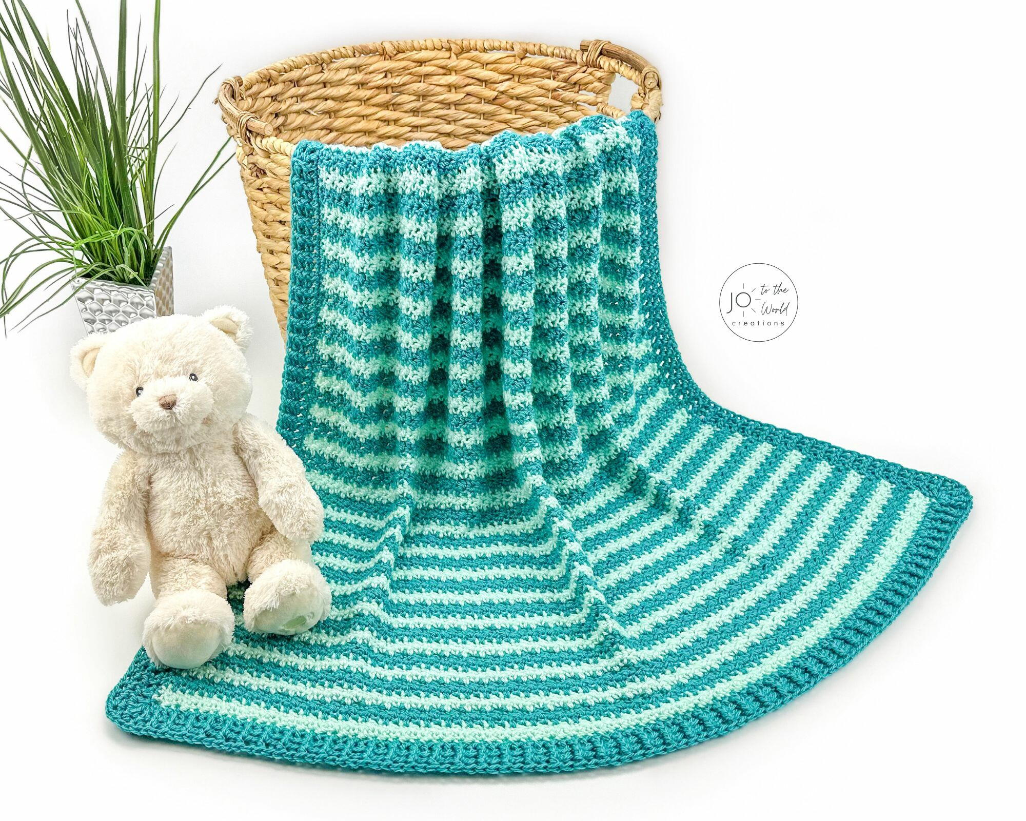Easy Striped Baby Blanket Crochet Pattern | AllFreeCrochet.com