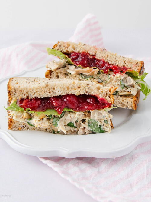 Turkey Salad Sandwich With Cashews And Cranberry