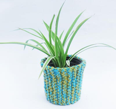 Knitted Plant Pot Cover