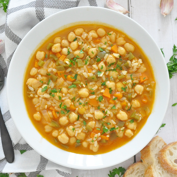 “better Than Chicken Noodle Soup” Spanish Chickpea And Rice Soup