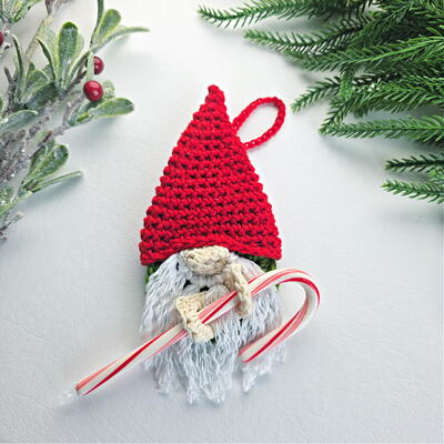 Gnome Candy Cane Holder Ornament