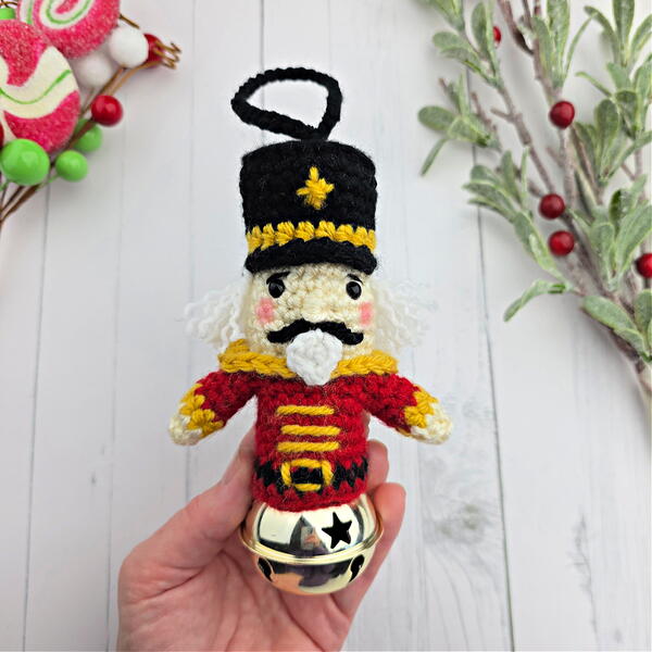 Crochet Nutcracker Jingle Bell Ornament