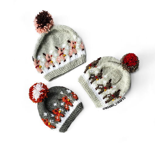 Christmas Frosty Reindeer Beanie