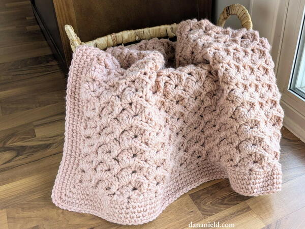 Chunky Slanted Shells Crochet Baby Blanket