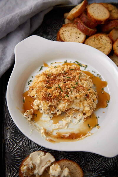 Gooey Baked Boursin Cheese With A Crisp Panko Crust