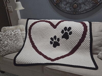Paws On My Heart Dog Blanket