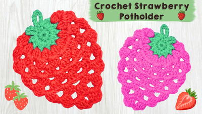 Crochet Strawberry Pot Holder