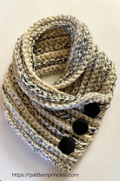 Cozy Crossroads Button Cowl