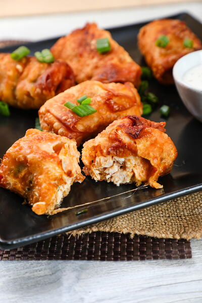 Buffalo Chicken Egg Rolls